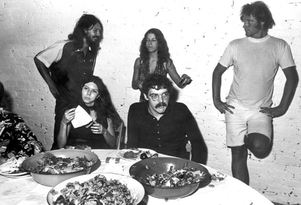 Jo Harvey and Terry Allen (seated), with Al Ruppersberg, Debbie Taylor and Gary Kruger at Cirrus Editions, 1970. All images courtesy of Terry Allen and L.A. Louver, Venice, CA. 