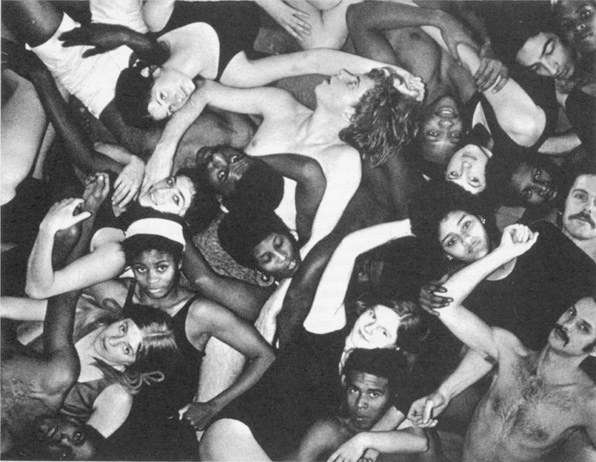 Promotional image for <em>Ceremony of Us</em>, 1969. Choreographed and performed by Anna Halprin, San Francisco Dancers' Workshop and Studio Watts School for the Arts. Photo: Susan Landor Keegin.