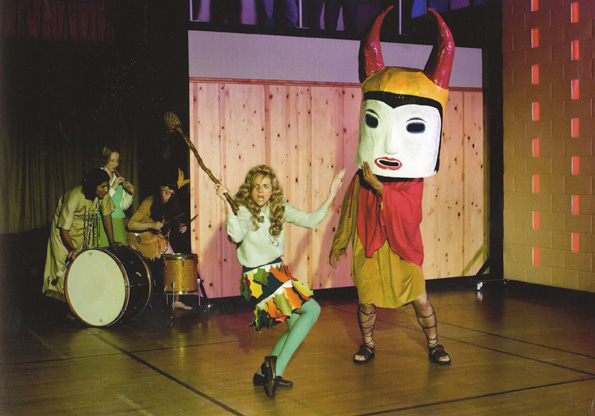 Production still from <em>Gym Interior (Extracurricular Activity Projective Reconstructions #10, 21, 214)</em>, 2004-05. Photo: Fredrik Nilsen. Art © Mike Kelley Foundation for the Arts. All rights reserved/Licensed by VAGA, New York, NY