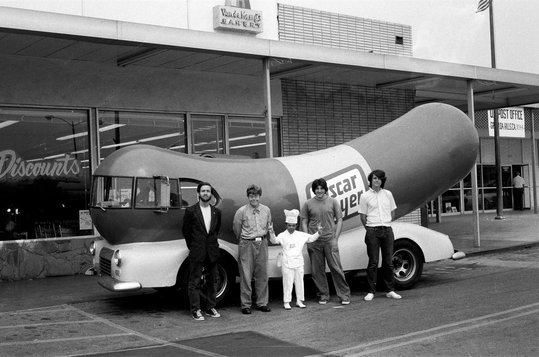 Jeffrey Vallance, <i>Meeting with Little Oscar and His Giant Wienermobile</i>, ca. 1973. Performance in Granada Hills, CA. 