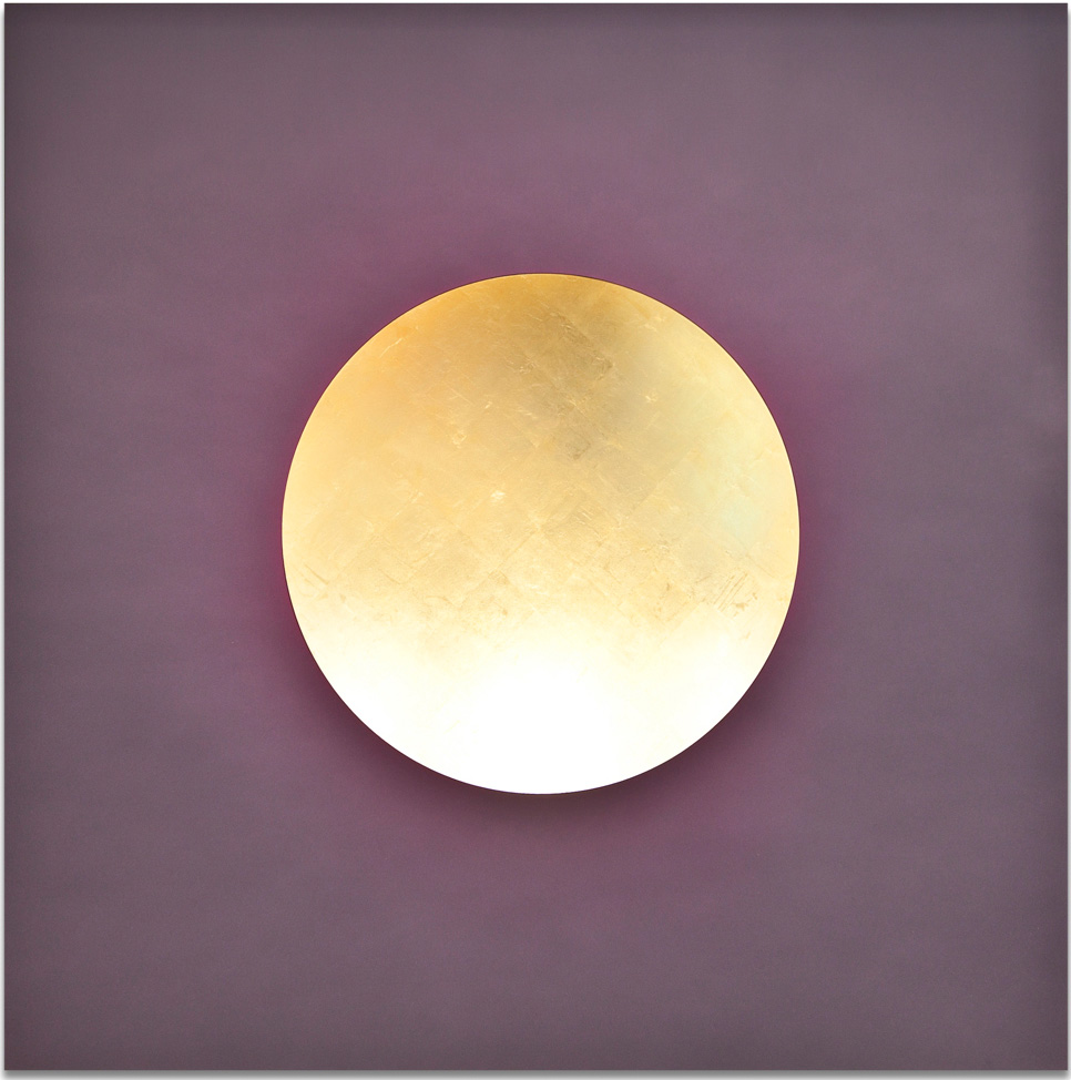 Lita Albuquerque, <i>Onoki Acceleration</i>, 2016, pigment on panel and 24K gold leaf on resin, 60 x 60 in., courtesy of the artist and Kohn Gallery