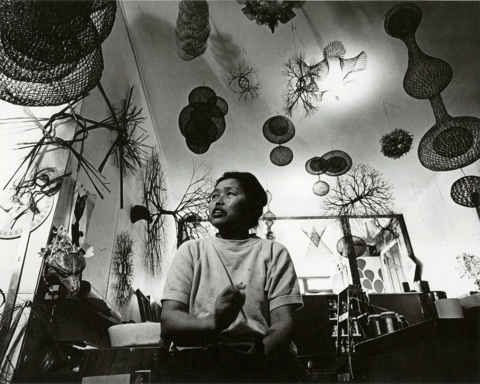 Ruth in her studio, CA. 1970. Photograph by Rondal Partridge. © 1970, 2014 Imogen Cunningham Trust.