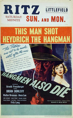 Poster for <em>Hangmen Also Die</em>, 1943.
