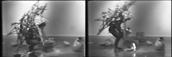 Kim Jones, video stills from <em>Rat Piece</em>, 1976. Performance at Cal State, Los Angeles. Courtesy of the artist and Pierogi, Brooklyn.