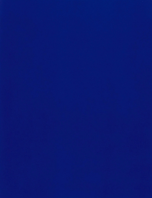 Yves Klein, <em>California (IKB 69)</em>, 1961. Pure pigment with synthetic resin on gauze mounted on board, 76 x 55 in.