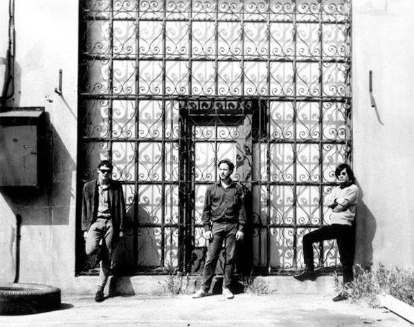 Terry Allen (left) with Patrick Cooper and Gary Wong at Gallery 66, Pasadena, 1966.