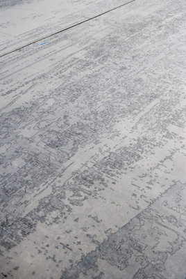 Ingrid Calame, detail of <em>Tracing at the Indianapolis Motor Speedway</em>, 2006. Pencil on trace Mylar, 10 x 40 ft. Photo: Tad Fruits. Courtesy of the artist and the Indianapolis Museum of Art. 