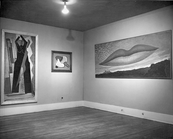 Man Ray exhibition at the Copley Galleries, ca. 1949. Photographer unknown. Courtesy of the William Nelson Copley papers, Archives of American Art, Smithsonian Institution.