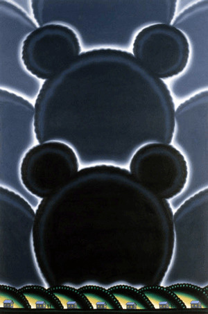Roger Brown, <em>Another Shitty Day in Paradise</em>, 1993, oil on canvas, 72 in. x 48 in., Iris and B. Gerald Cantor for Visual Arts, Stanford University.
